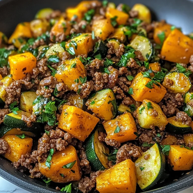 Ground Beef Zucchini Sweet Potato Skillet