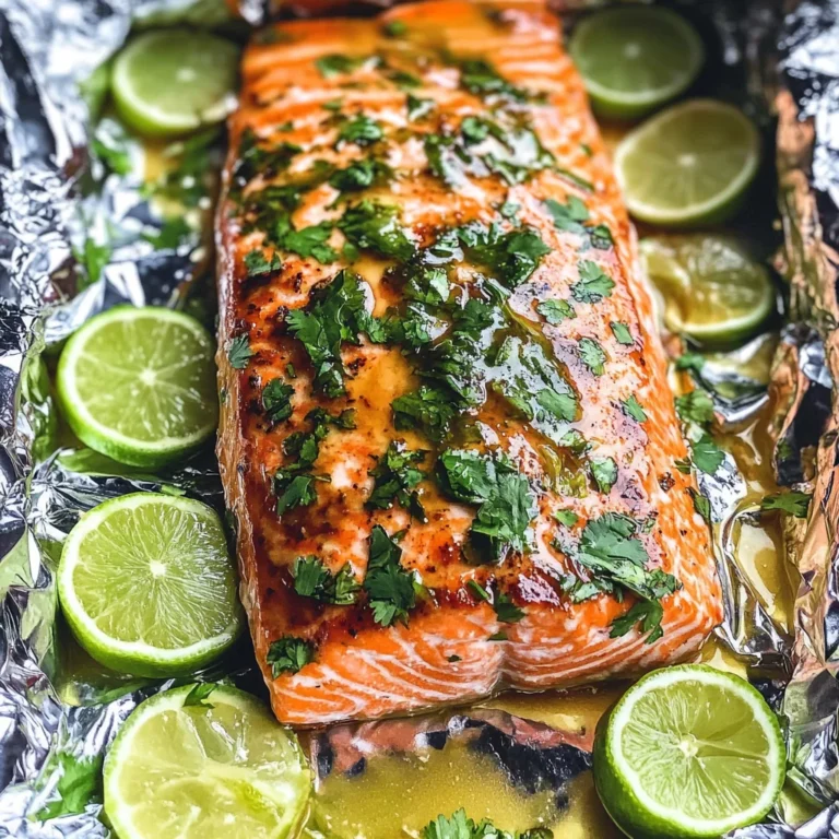 Baked Honey Cilantro Lime Salmon in Foil