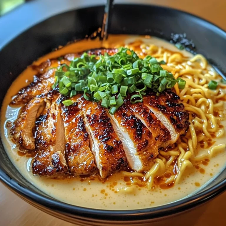 Fiery Chicken Ramen with Creamy Garlic Sauce