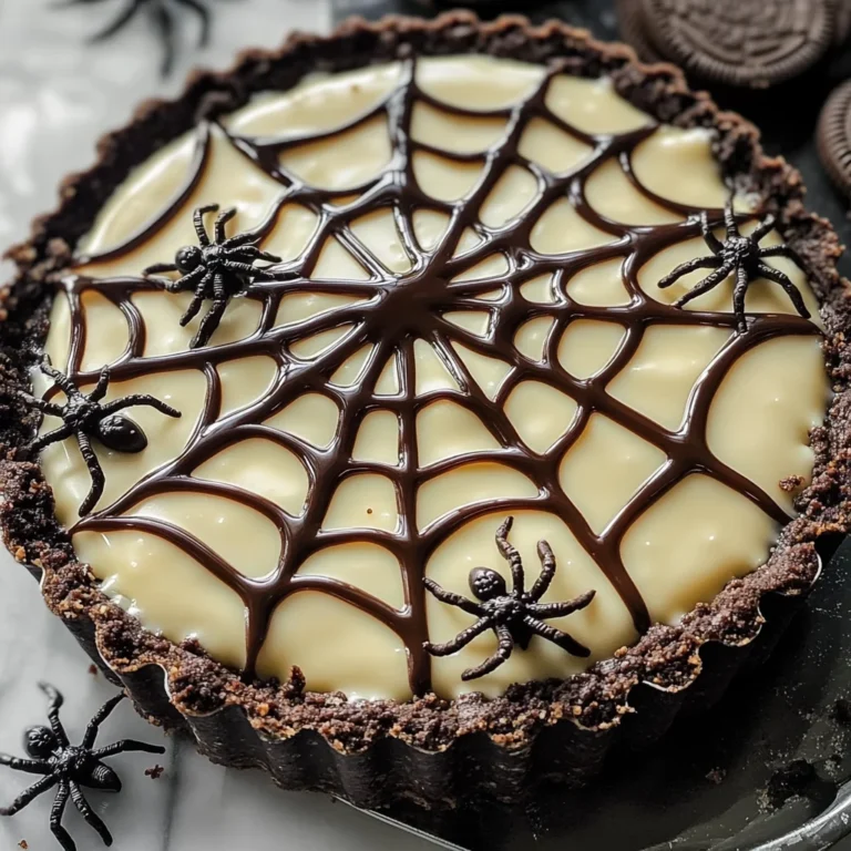 Halloween Chocolate Spiderweb Tart