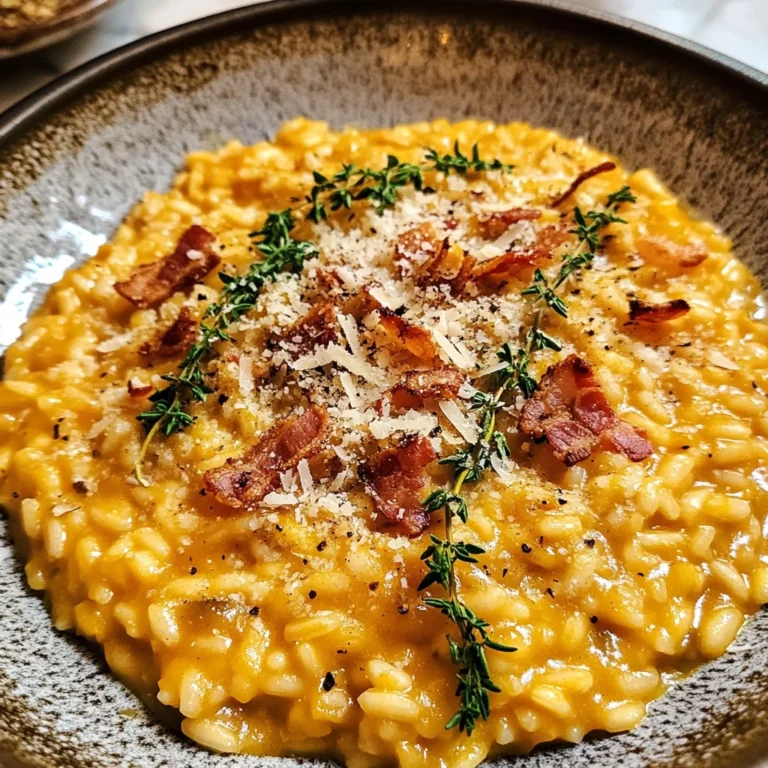 Pumpkin Risotto with Turkey Bacon & Parmesan