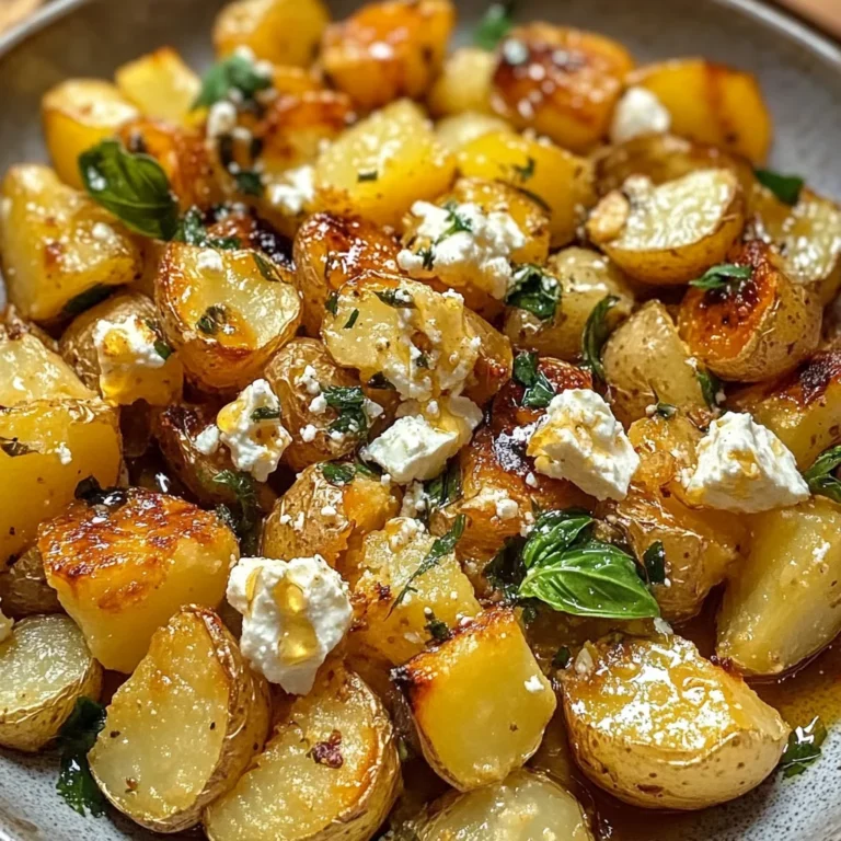 Roasted Potatoes with Baked Feta and Garlic