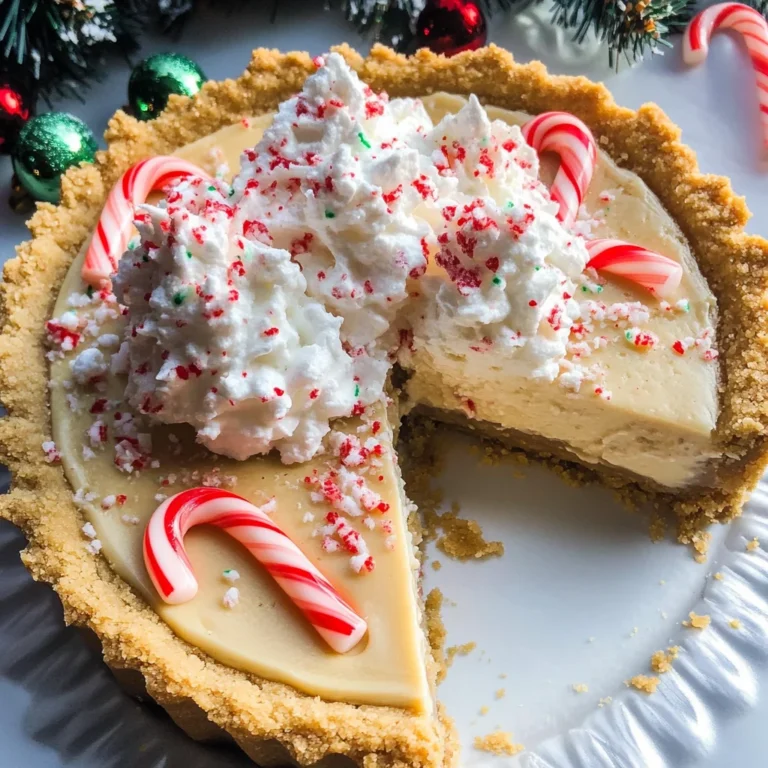 White Chocolate Candy Cane Pie